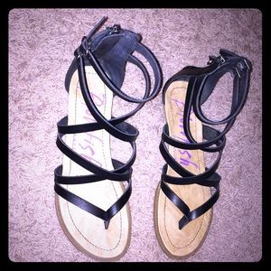Black Gladiator Sandals